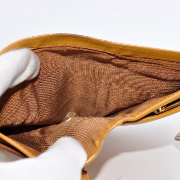 0404221 Celine Macadam Triomphe Clasp Bi-Fold Wallet Leather Brown Logo - Picture 9 of 10